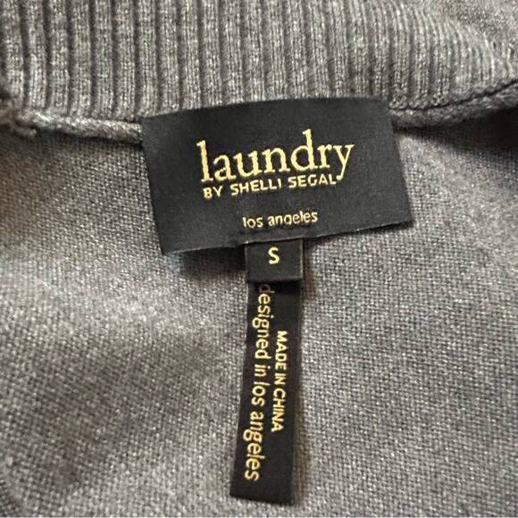 Laundry Sweater Dress Womens Size S Gray Blouson Cutout Back Mini Stretch Soft - Picture 11 of 11